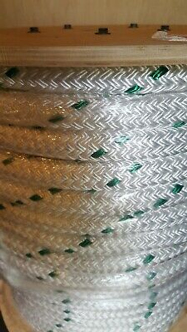 1 X 300Ft Polyester Composite Double Braid Pulling Rope W/ 6 Spliced Eyes Usa