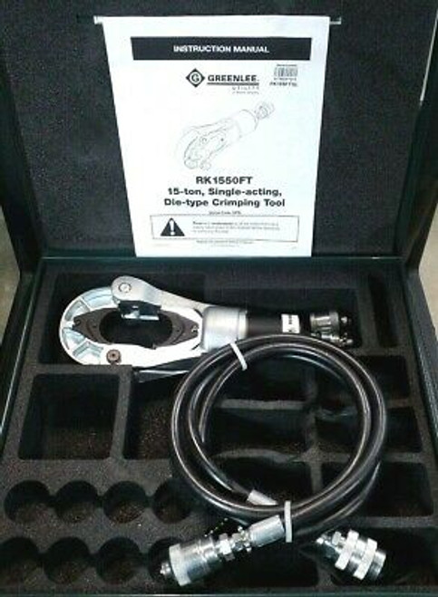 Mint Greenlee Rk1550Ft 15-Ton Sa Hydraulic Crimping Tool Rk1240 Crimp Head Ua15T