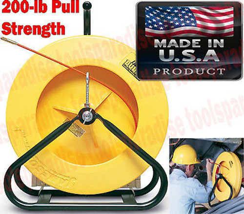 300 Ft Industrial Fiberglass Cable Running Rod Fish Tape Electrical Wire Puller