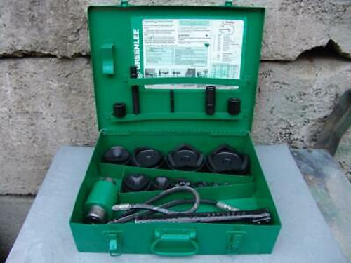 Greenlee 7310 1/2 To 4 Hydraulic Knock-Out Punch And Dies Set Works Fine  #1