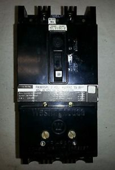 Westinghouse FB015PL tri pac breaker 15 amp. 600 volt