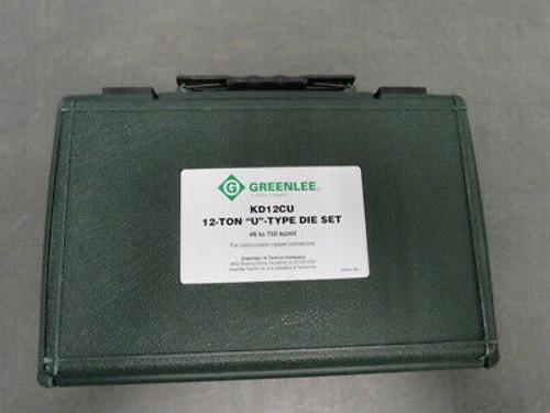 New Greenlee Kd12Cu U Die Kit For 6 Awg -750 Kcmil Mcm Copper Connectors 12 Ton