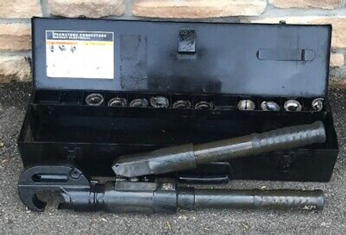 Burndy 750 Revolver Hypress Hydraulic Crimper Lots Of Dies Greenlee #3