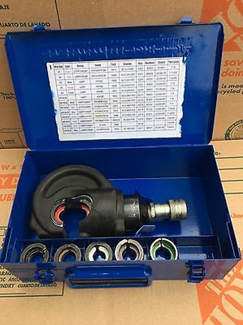 Huskie Ep-410H 12 Ton Remote Compression C-Head W/ Metal Storage Case W/ 6 Dies