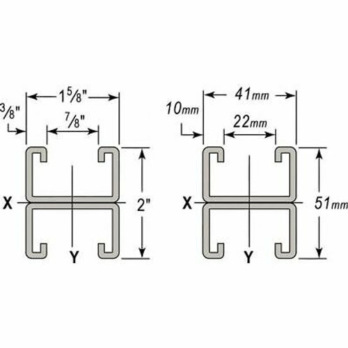 Wesanco W801Ssst31620 Strut,316,Combo,Ss 1-5/8X2,20 Ft.