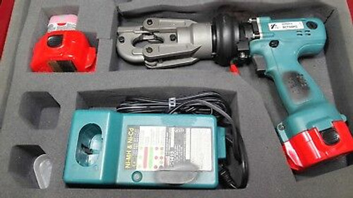 Burndy Bct500Hs Cordless Hydraulic 6 Ton Crimper Crimping Tool, Charger, & Dies