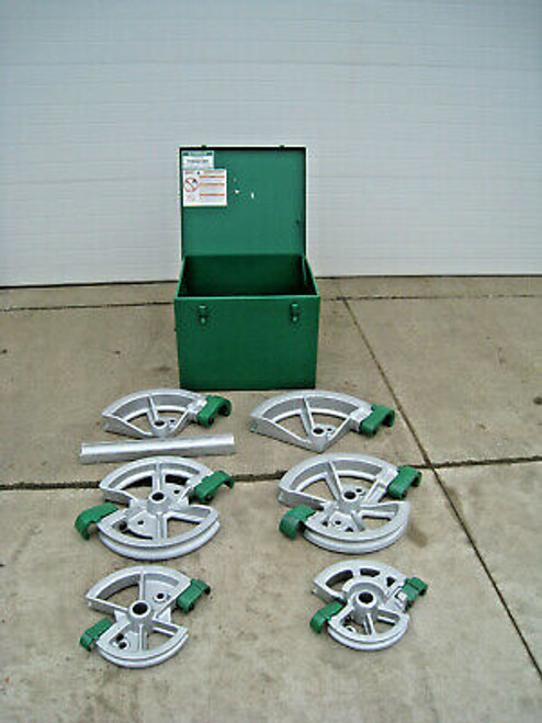 Greenlee 1818 Pipe Bender 6 Shoe Set Rigid & Emt W/ Storage Box Used