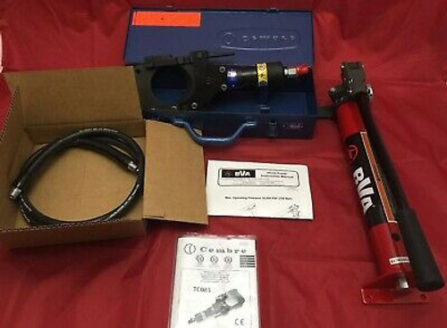 Cembre Tc085 Hydraulic Cutter Head 10000 Psi & Bva P601S Hydrau Hand Pump & Hose