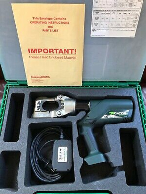 Greenlee Gator E12Ccxl 12 Ton Ccx Tool With Eac18230 Ac Adapter & Hard Case