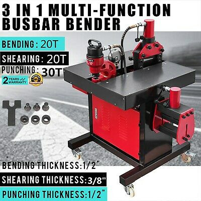 3-In-1Electric Hydraulic Busbar Bender 20-30 Ton Processing Tool Punching  110V