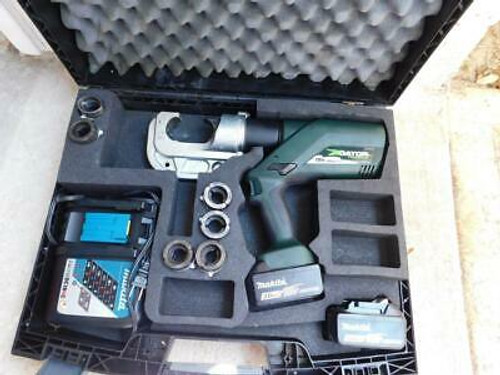 Greenlee Gator Ek1240L11 Battery Pwrd 12 Ton Crimper Crimping Tool W/6 Dies