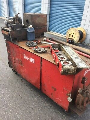 Electricians Rolling Work Bench With Chicago Bender And Collins Threader Used