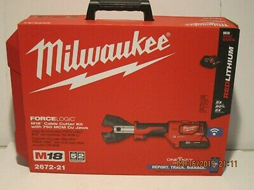 Milwaukee 2672-21 M18 18Volt Force Logic Cable Cutter Kit W/Cy/Al Jaws Nisb 2018