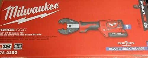 New Milwaukee 2678-22Bg 6T Utility Crimper Kit With D3 Grooves & Fixed Bg Die