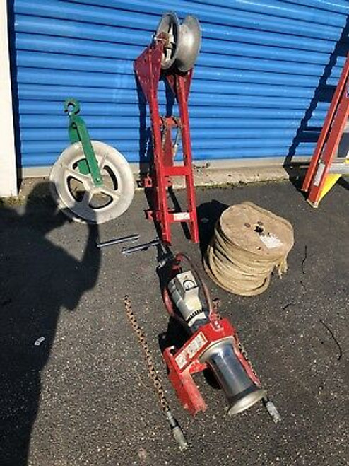 Gardner Denver Wire Puller Greenly Wire Wheel And Rope Lot