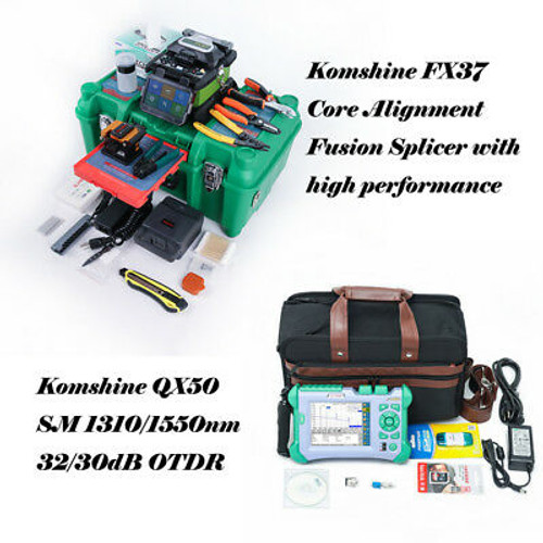 Komshine Fx37 Fusion Splicer Welding Machine And Qx50 Sm 1310/1550 32/30Db Otdr