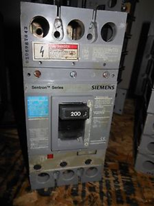 Siemens FXD63B200 200amp 3pole 600v circuit breaker type FD
