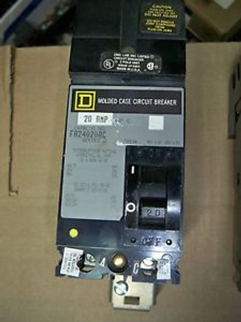 Square D FA24020AC 2pole 20amp 240v circuit breaker warranty FA24020