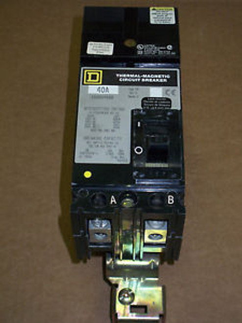 Square D FH 2 pole 40 amp 600v FH26040AB Circuit Breaker Gray Label FH26040
