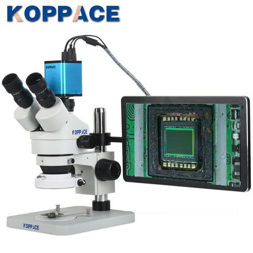 KOPPACE 10X-254X,2 million pixels,HDMI HD Industrial Microscope,Industrial Electron Microscope,13.3 inch HD monitor.