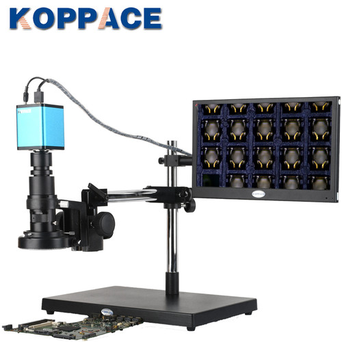 KOPPACE 15X-100X,HDMI HD Autofocus Industrial Microscope, Universal Bracket,Support Photo and Video, Autofocus Video Microscope