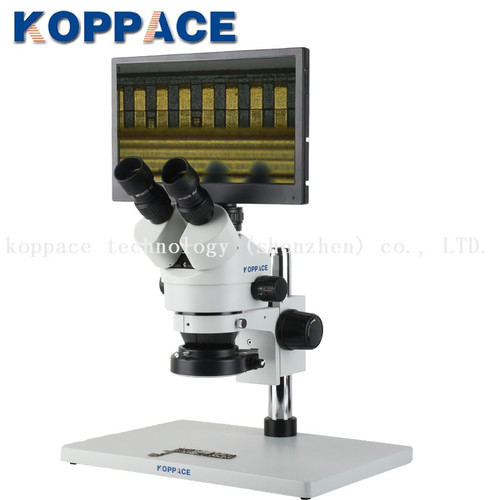 KOPPACE 3.5X-90X Trinocular stereo Electron microscope,60FPS 11.6" integrated microscope camera,Mobile phone repair Microscope