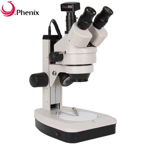 Phenix 5MP Camera USB Stereo Microscope 7x-90x Zoom Continuos with Dual LED 2.0x Auxillary  for PCB Dissecting Microscope