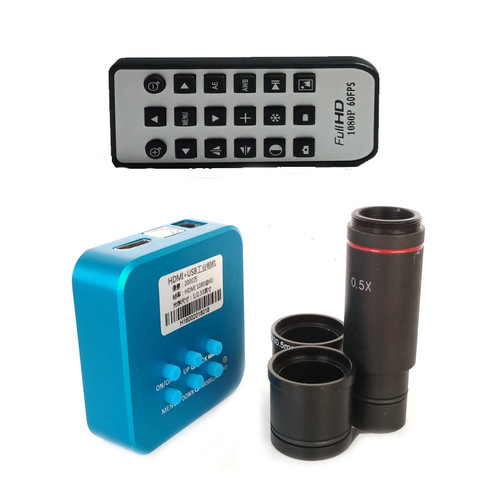 5 sets 20MP 1080P HDMI USB Soldering industrial video digital microscope camera +0.5X Lens 23.2mm 30.5mm adapter ring