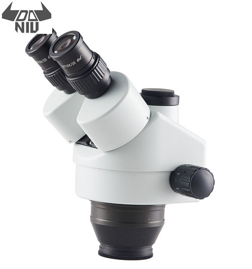 DANIU Simul Focal Trinocular Stereo Microscope + 34MP Video Camera For Industrial PCB Articulating Arm Pillar Clamp Zoom