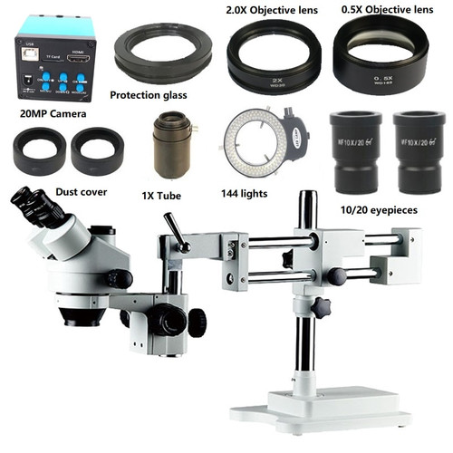 16MP 1080P HDMI USB Digital video Phone microscope camera 3.5X 7X 45X 90X Double Arm Boom Stand trinocular stereo Microscope