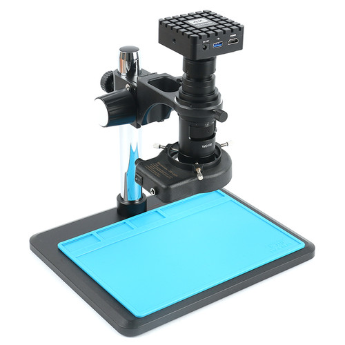UHD 12MP 4K 1080P UI Measurement Industrial Video Digital Microscope Camera 200X C-Mount Lens Magnifier Set For PCB Desolder