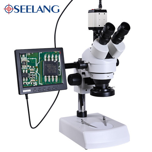 Continuous zoom 3.5 90x HD Stereo trinocular Microscope + USB HDMI VGA camera 1/3 adapter + 8-inch LCD + 56 LED Light + 0.5X 2X