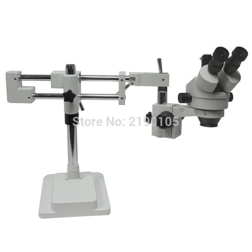 3.5x-90x double - arm stereo zoom microscope  14 megapixel USB HDMI industrial microscope camera +144 leds.