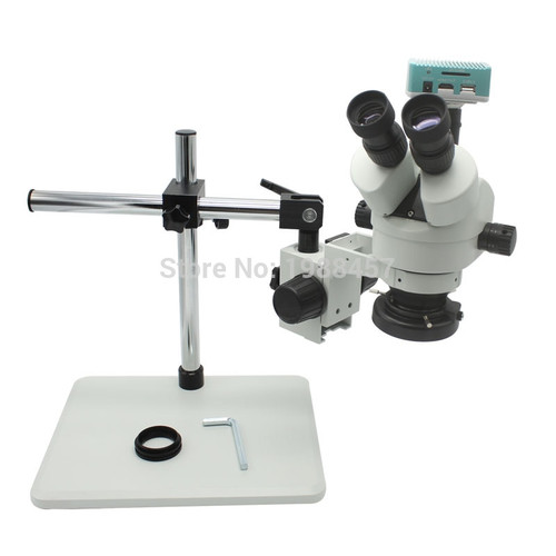 1080P 60FPS HDMI USB Microscope Camera SD Card Storage+Trinocular Stereo Microscope 7X-45X Continuous Zoom Magnification+LED