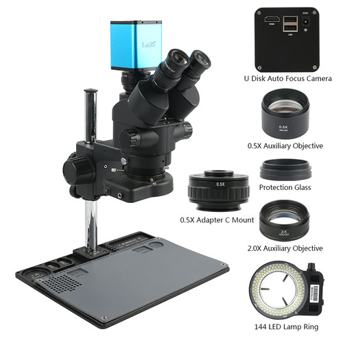 SONY IMX290 AF Auto Focus Autofocus Simul-Focal 3.5X-90X Trinocular Microscope Stereo Microscope Phone Repair Soldering System