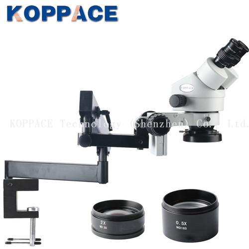 KOPPACE 3.5X-90X Binocular Stereo Microscope,WF10X/20 Eyepiece,Mobile phone repair microscope,Rocker bracket,0.7X-4.5X Zoom lens