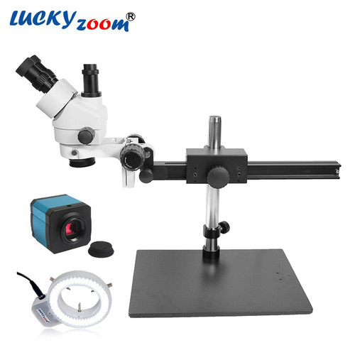 Professional 7X-45X Trinocular Stereo Microscope Camera 14MP HDMI Stereo Microscope Soldering Phone Repair Trinocular Mikroskop