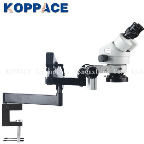 KOPPACE 7X-45X Binocular Stereo Microscope,WF10X/20 Eyepiece,Mobile phone repair microscope,Rocker bracket,0.7X-4.5X Zoom lens