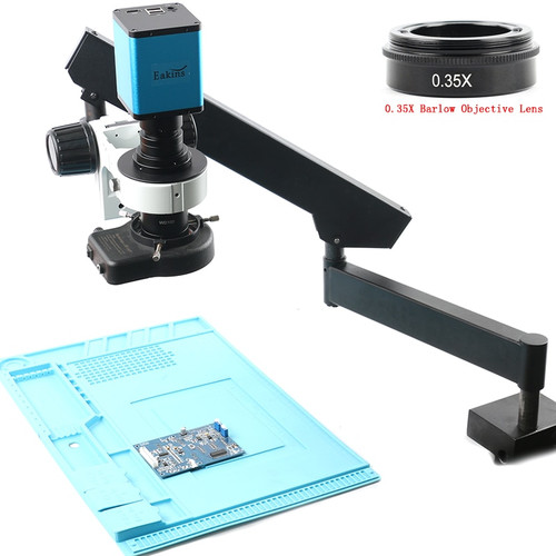 2019 Universal Rotable Articulating Clamp Arm Stand 200X Zoom Lens SONY IMX290 Auto Focus Industry HDMI Video Microscope Camera