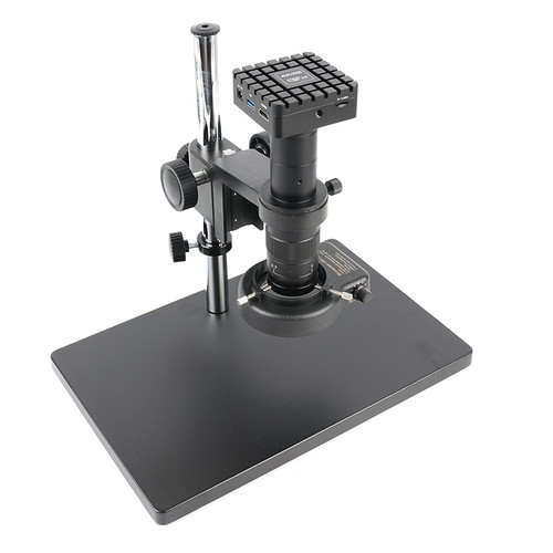 1080P 12MP 4K UHD HDMI UI Measurement Digital Industrial Video Microscope Camera Set 180X 300X C MOUNT Lens For Lab Soldering