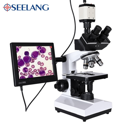 Professional Lab biological HD trinocular microscope zoom 2500X   + USB HDMI VGA electronic digital CCD Camera + 8-inch LCD led