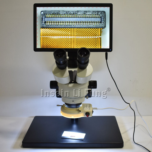 Full HD 11.6-inch Integrated Display HDMI Measuring Camera Trinocular Stereo Microscope 3.5X-90X Continuous Zoom Phone Repair