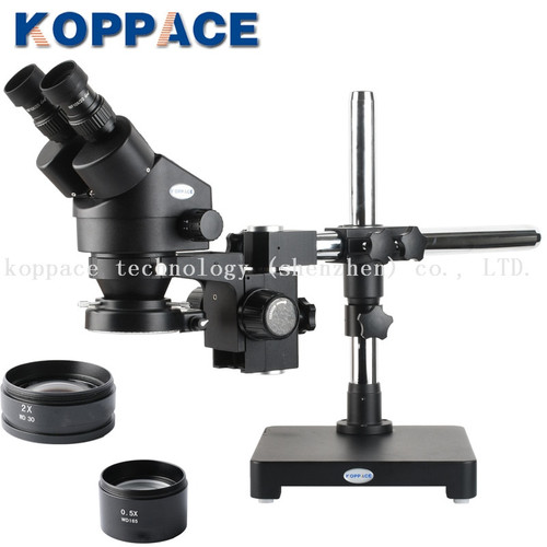 KOPPACE 3.5X-90X Magnification,Black Stereo Binocular microscope,Mobile phone repair microscope,Includes 0.5X & 2.0X Barlow Lens