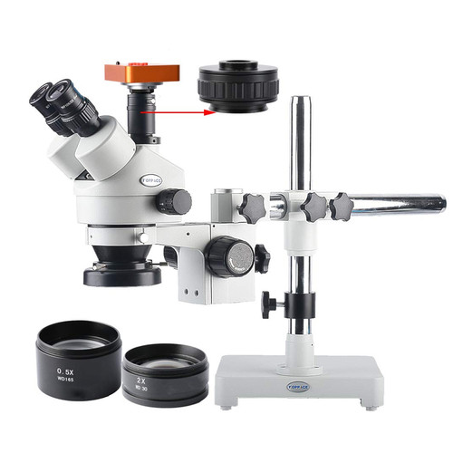 3.5X-90X Magnification USB Digital Video Microscope 21MP HDMI/USB HD Trinocular Stereo Industrial Microscope 0.5X/2.0X Objective