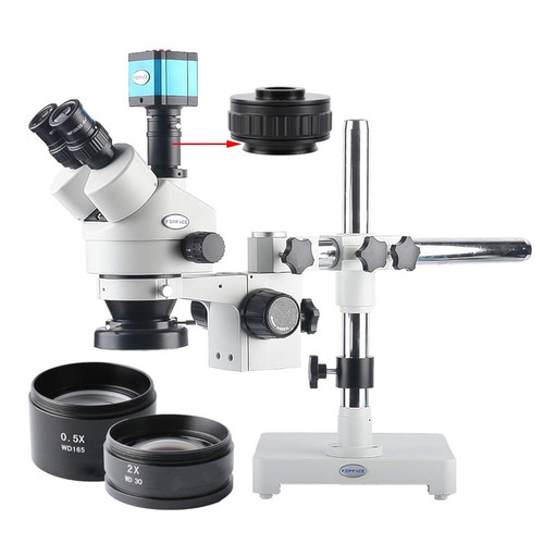 3.5X-90X Magnification Industrial Digital Video Microscope HD HDMI/USB Camera Trinocular Stereo Microscope interface 1X/0.5XCTV