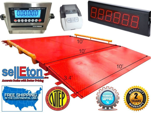 Selleton Industrial 10' X 10' Ntep Legal For Trade Axle Truck Cargo Scale With 60,000 Lbs
