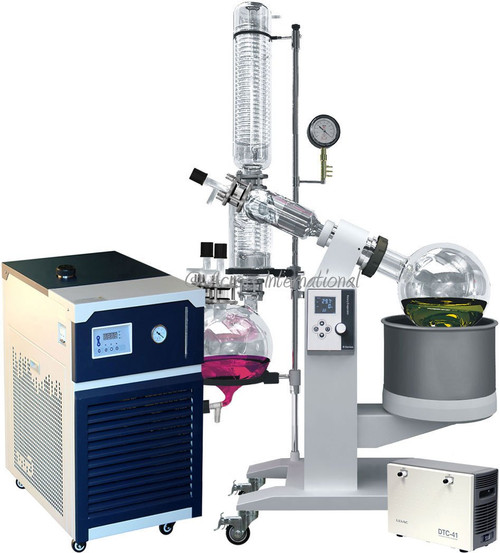 Across International Se53-S2.220 Ai Solventvap 5.3 Gal/20 L Rotary Evaporator With Chiller, Ulvac 1.6 Cfm, 7.5 Torr Chemical-Resistant Diaphragm Pump