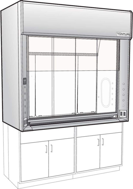 V26F282460Ss - 24" - Venturi V26 Lx Series General Purpose Bench Fume Hoods With 28" Combination Vertical/Horizontal Sash, Type 304L Stainless Steel Liner, Kewaunee Scientific - Each