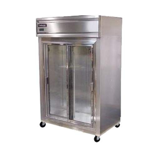 National Refrigeration S2R-Sa-Sgd Sliding Glass Door Refrigerator, Stainless Steel Exterior, Aluminum Interior, 2 Door, 115V