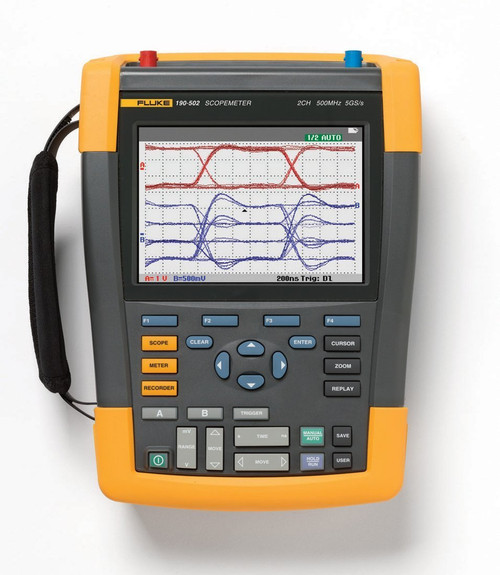 Fluke 190-502/S Color Scopemeter, 500 Mhz, 2 Channels Plus Dmm/Ext.Input With Software & Carrying Case